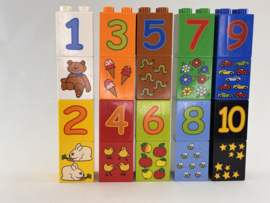 Blok 4 nops hoog blokken matchen 1 t/m 10 Duplo