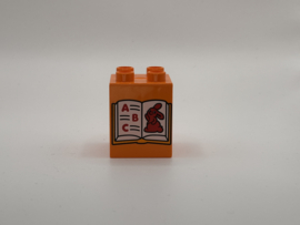 Boek op blok hoog oranje Duplo