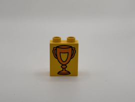 2 nops blok hoog geel beker / trofee Duplo