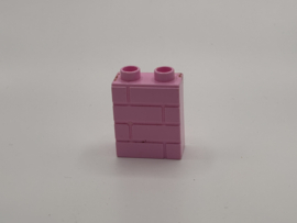 Blok met steenmotief licht roze Duplo
