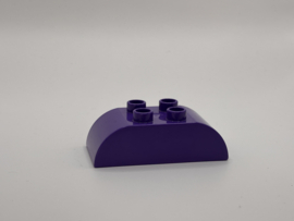 Blok 2x4 met gebogen zijkanten donkerpaars Duplo