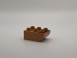 Blok 2x3 met omgekeerde helling lichtbruin Duplo