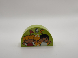Halfrond blok kleuterklas / school limoengroen Duplo