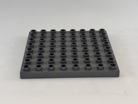 Plaat 8x8 donkergrijs Duplo
