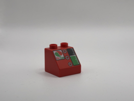 Tankstation Octan op schuin blok rood Duplo