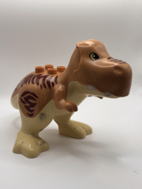 Dinosaurus beige / bruine t-rex  met beweegbare bek Duplo