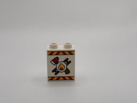 2 nops blok hoog wit brandweer Duplo