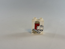 2 nops blok hoog wit verband pleisters en schaar Duplo