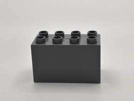 8 nops blok hoog donkergrijs Duplo