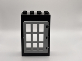 Kozijn zwart met tralies grijs Duplo