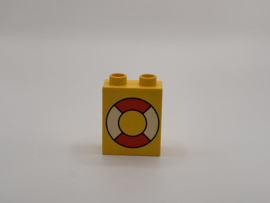2 nops blok hoog geel reddingsboei Duplo