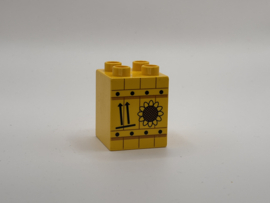 Kist zonnebloemolie op blok hoog geel Duplo