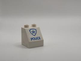 Politie / police schuin blok wit Duplo