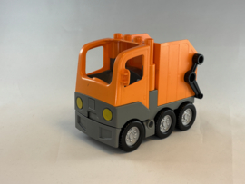 Vuilniswagen oranje Duplo
