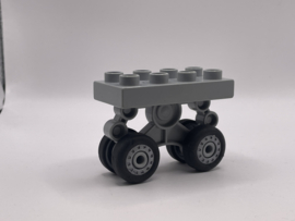 Landingsgestel / vliegtuig wielen grijs Duplo