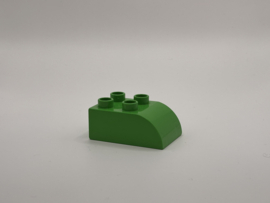 4 nops blok met afgeronde hoek felgroen Duplo