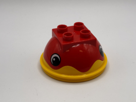 Deksel met ring rood geel ballenbaan Duplo