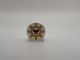 Blok rond 2 nops wit stuurwiel Mickey Mouse Duplo