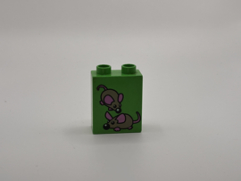 2 nops blok hoog felgroen muizen Duplo