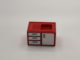 Aanrecht / wasbak met spoelbak rood  Duplo