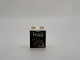 2 nops blok hoog wit pizza Duplo