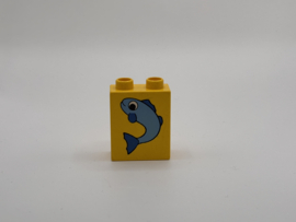 2 nops blok hoog geel  vis dun Duplo