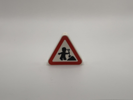 Verkeersbord werk in uitvoering  wit Duplo