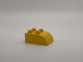 4 nops blok met afgeronde hoek geel Duplo