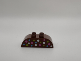 Stippen op blok afgerond bruin Duplo