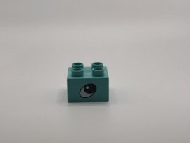 Oog op blok turquoise  Duplo