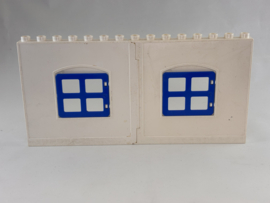 Muur wit met ramen blauw Duplo