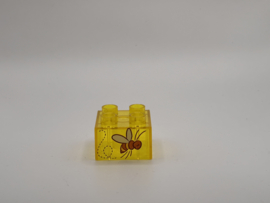 Bij op blok doorzichtig geel Duplo