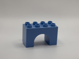 8 nops blok hoog met boog medium blauw Duplo