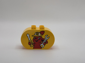 Ovaal blok werkplaats geel Duplo