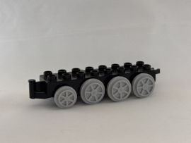 Onderstel trein / wagon groot zwart grijs Duplo