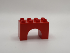 8 nops blok hoog met boog rood Duplo