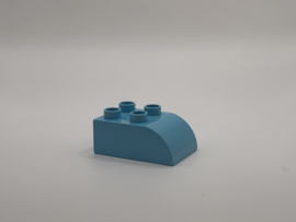 4 nops blok met afgeronde hoek azuurblauw Duplo