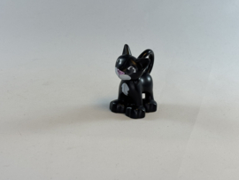 Poes / kat zwart met witte bef Duplo