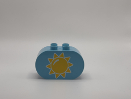 Ovaal blok maan en zon medium azuurblauw Duplo