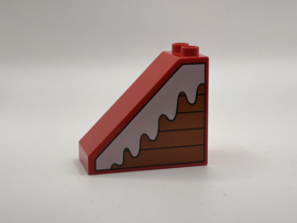 Dakblok rood schuin hout / sneeuw links Duplo