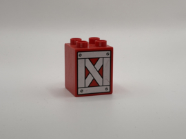 Hek op blok hoog rood Duplo