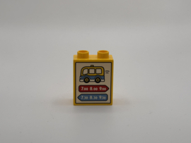 2 nops blok hoog geel bushalte 1 bus Duplo