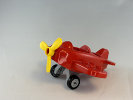 Vliegtuig rood met los onderstel Duplo