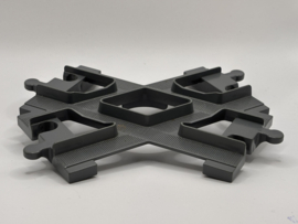 Kruising treinrails donkergrijs Duplo