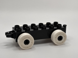 Kar/aanhanger zwart / wit Duplo