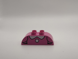 Bovenkant jurk (Mini Mouse) blok afgerond donkerroze Duplo