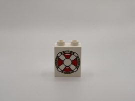 2 nops blok hoog wit boei (Mickey) Duplo