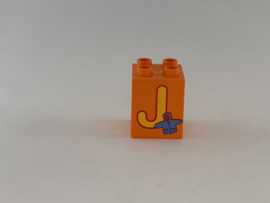 Blok 4 nops hoog oranje J Duplo