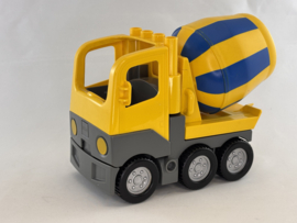 Betonmixer / cement wagen geel met blauw Duplo