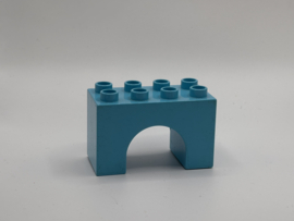 8 nops blok hoog met boog medium azuurblauw Duplo